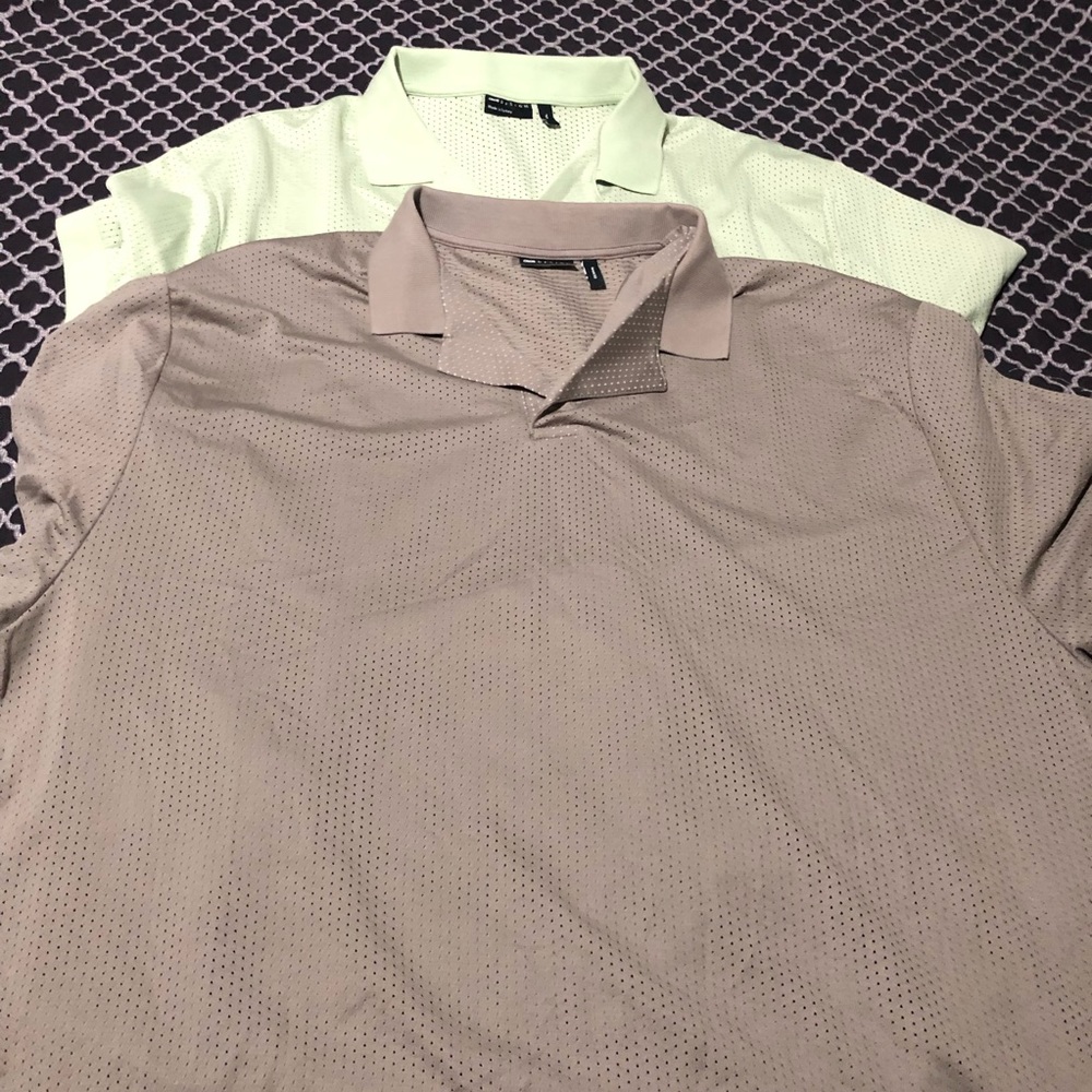 ASOS Design Mens Vented Bundle Sz 2XL Polo Light Green Gray (2)